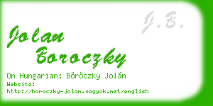 jolan boroczky business card
